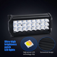 Projecteur à LED pour moto, 4x4, trois rangées, 7 pouces, 72W, blanc ambré, barre lumineuse de travail de haute qualité pour SUV tout-terrain, antibrouillard de conduite