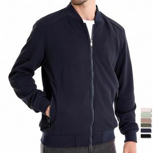 20245 hommes décontracté mince vestes col montant printemps automne mode couleur unie fermeture à glissière lapin fourrure teint toile avant nouveau - Product Image 2