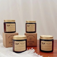 Bougie créative en cire de soja pour le commerce électronique, pot en verre brun, 35g de cire, vente en gros, bougies parfumées pour la maison