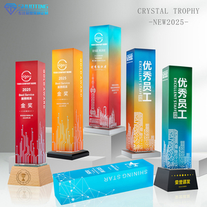 Trophée en cristal de couleur créative avec gaufrage UV - Médaille personnalisée pour <span class=keywords><strong>champion</strong></span> de compétition, finaliste, anniversaire, réunion annuelle - Product Image 3