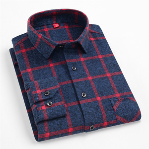 Camicia a Quadri 100% Cotone per <span class=keywords><strong>Uomo</strong></span>, Manica Lunga, Stile Business Casual, Tessuto Spesso - Product Image 6