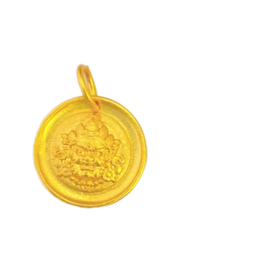 नए चीनी शैली के रेट्रो पेंडर हार प्राचीन सोने-रंगीन पीले देवता धन जातीय रूप से धार्मिक बच्चों के गहने मुख्य रूप से - Product Image 2