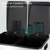 Poubelle de cuisine Recycler Prullenbak Poubelles de 13 gallons Poubelle à pédale Poubelle en acier inoxydable
