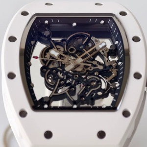 Montre Umi RM-055 de qualité supérieure, cadran squelette, bracelet en caoutchouc blanc, mouvement RMUL2, boîtier en céramique - Product Image 3
