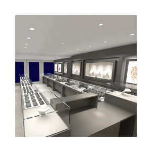 Comptoir de vente au détail en acier inoxydable pour centre commercial, vitrine de bijouterie en verre, rangement étanche et robuste - Product Image 1