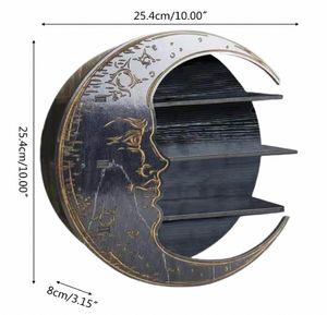 ชั้นเก็บของทำจากไม้รูปพระจันทร์ใหม่แท่นโชว์คริสตัลติดผนังสำหรับห้องนั่งเล่นการตกแต่งที่หรูหรา - Product Image 3