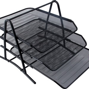 Organizador de Archivos de Malla Metálica de 3 Niveles para Escritorio de Oficina - Product Image 1