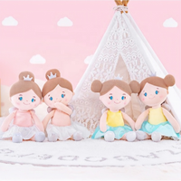 Poupée en tissu personnalisée Fée Princesse OEM ODM, poupée en peluche douce avec couronne, ailes et jupe en tulle, cadeau personnalisé pour enfant