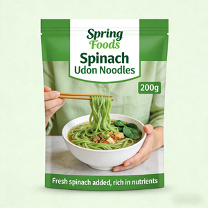 Fideos Udon de Espinaca y Trigo Duro de Cocción Rápida en Bolsa a Granel para Cantinas Concurridas - Product Image 5