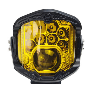 Kit de phares auxiliaires LED laser à lentille jaune pour camion tout-terrain, SUV, pick-up, 4x4, barre de toit, montant A, pare-chocs, calandre, faisceau de route - Product Image 1