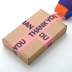 사용자 정의 브랜드 로고 배송 귀여운 감사 테이프 플라스틱 OPP 테이프 접착제 PVC 테이프 도매