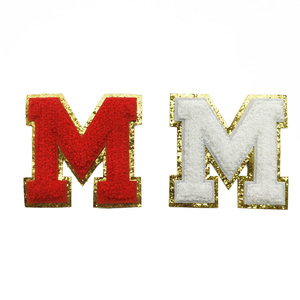 Tùy Chỉnh Bán Buôn Khăn Thêu Long Lanh <span class=keywords><strong>Chenille</strong></span> Chữ Bảng Chữ Cái Sắt Trên Các Bản Vá Lỗi Cho Quần Áo Áo Khoác Túi Mũ - Product Image 3