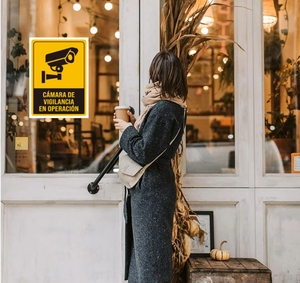 Autocollant de signalisation de sécurité personnalisé pour décoration murale intérieure et extérieure, en vinyle auto-adhésif, durable, imperméable, avertissement de sécurité - Product Image 6