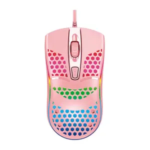 High quality wired light-emitting honeycomb mouse light-weight colorful light-emitting mouse for office and business use