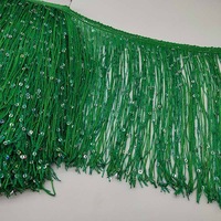 Brillant 20cm Nylon Gland Sequin Chainette Franges Lacets Garniture pour Robe De Danse Crypté Épaissi