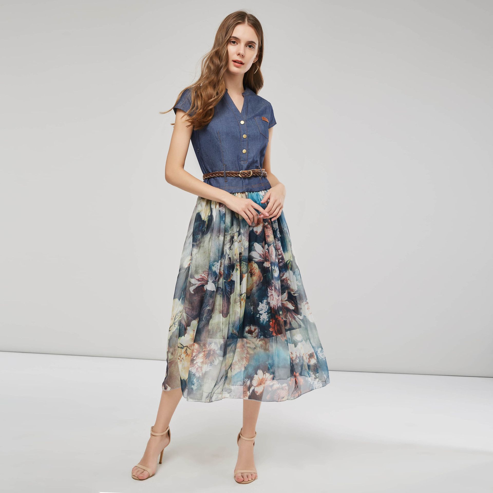 Blue Chiffon Dresses Short Sleeve China Trade,Buy China Direct Blue Chiffon Dresses Short Sleeve China Trade,Buy China Direct