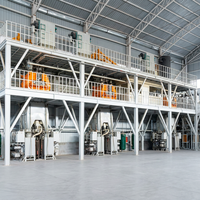 Ligne de production complète de mortier sec automatique clé en main, solution pour usine de colle à carrelage avec palettiseur robotisé et machine d'emballage
