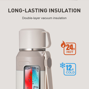 Đôi tường phích chai chân không <span class=keywords><strong>Flask</strong></span> <span class=keywords><strong>0.8L</strong></span> 1L thép không gỉ cách nhiệt xách tay du lịch chai nước với cup Nắp - Product Image 6