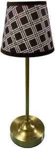 Brass <b>Table</b> Lamp With Blue White Striped Shade Warm White <b>LED</b> <b>Light</b> For Bedroom 3500K 25000hrs Lifespan - Product Image 2
