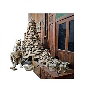 Figura de Árbol de Navidad Hecha a Mano con Raíz de Teca Sólida, Tallada con Temática Animal, Decoración Navideña para el Hogar, Arte y Coleccionismo Empresarial - Product Image 5
