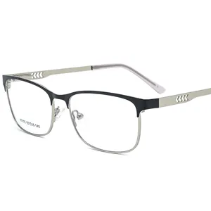 Large Frame High-Grade Plate Optical glasses Wholesale Square Universal Full Frame Sheet Metal glasses For men