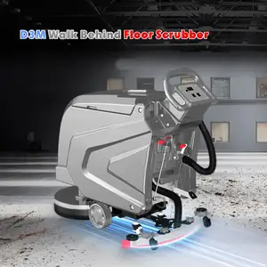 Commercial Battery Powered Walk Behind Hand Push Tile Vinyl Hardwood Hard Floor Cleaner Scrubber Cleaning Machine