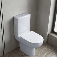 Garde-robe de salle de bain sans monture peu encombrante Toilette sanitaire Dos au mur Toilette en céramique sans réservoir d'eau Toilette Western Piss