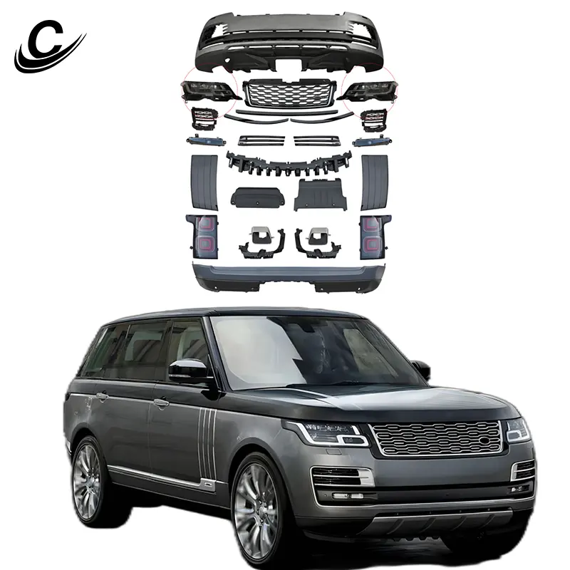 Vogue 2013-2017 Kit carrosserie style 2018 ancien à nouveau pare-chocs avant calandre pare-chocs arrière feux arrière tuyaux d'échappement pour Range Rover