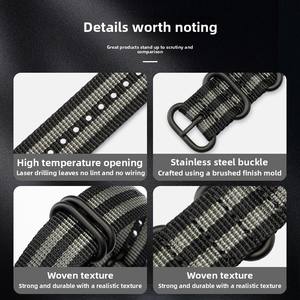 Bracelet de <span class=keywords><strong>montre</strong></span> réglable multicolore en nylon avec boucle ardillon, 18mm 20mm 22mm 24mm, rayé, étanche, accessoires de <span class=keywords><strong>montre</strong></span> pour homme et femme - Product Image 4