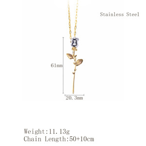 Nouveau 2026 Pendentif Fleur de Rose Rétro Romantique Artisanat Tendance Élégant en Acier Inoxydable avec Chaîne à Maillons, Thème <span class=keywords><strong>Loup</strong></span>, pour Fête Bouddhiste - Product Image 4
