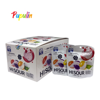 Bonbons mini croustillants fourrés à la poudre aigre, saveurs de fruits mélangés, en sachet, confiserie pour enfants, vente en gros, marque privée OEM disponible