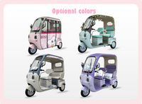 Tricycle électrique semi-fermé avec auvent, scooter électrique à 3 roues pour adultes, idéal pour les déplacements quotidiens en famille et le transport d'enfants