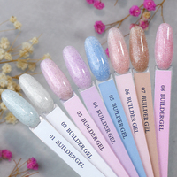 Fournisseur professionnel d'ongles Yidingcheng OEM ODM Vente en gros Marque privée Gel d'extension pailleté Soak Off HEMA TPO Free