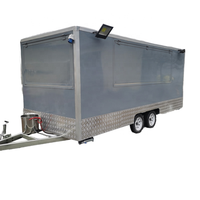 Gris 16ft Commercial Food Van Concession Street Mobile Food Trailer Entièrement Équipé Taco Hot Dogs Café Hamburger BBQ Traiteur