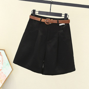 <strong>Women</strong> <strong>s</strong> Five Quarter Pants Casual Workwear <strong>Shorts</strong> Wide Leg Cinching Waist - Product Image 2