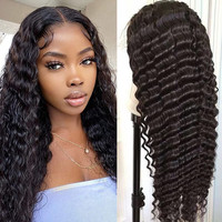 Perruques en cheveux naturels bruts en gros, pré-épilées, avec fermeture HD Lace Pixie, densité 180%, sans colle, pour femmes noires