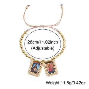 Bracciale Go2boho <span class=keywords><strong>con</strong></span> Prodotti Cristiani, Gesù <span class=keywords><strong>e</strong></span> Maria, Gioielli Placcati Oro, <span class=keywords><strong>Perline</strong></span> <span class=keywords><strong>con</strong></span> Charm del Sacro Cuore, Regalo Spirituale per Donne - Product Image 6
