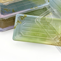 Boîte à sushi jetable avec couvercle transparent, plateau en plastique PET de qualité alimentaire épaissi pour restaurant, vente en gros, commande en gros