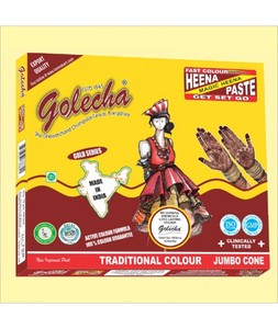 Maroon Jumbo Gold Henna Cone Ready to Use Smooth Mehandi Paste for <b>Bridal</b> Wedding Festival Design Use - Product Image 1