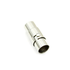 Cierre de seguridad redondo con hebilla magnética de acero inoxidable para pulsera de cordón de cuero, conector unisex para uso diario - Product Image 2