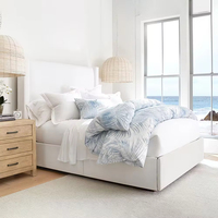 Cadre de lit rembourré moderne king queen size avec panneau arrière cadre de lit en bois de velours avec rangement pour chambre à coucher