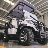Voiturette de golf électrique au lithium 4 places tout-terrain, véhicule utilitaire à forte capacité de charge pour la chasse, la ferme, le transport en station balnéaire