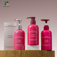 Flacon de shampoing en plastique rose vert de luxe 300 ml avec pompe à pression pour gel douche, après-shampoing, soin de la peau, lotion