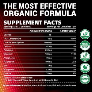 5g Creatine Monohydrate Gummies Vitamine & Magnesium Elektrolyt <span class=keywords><strong>Supplement</strong></span> Gummies Pre-Workout Energie & Spiergroei Ondersteuning - Product Image 3