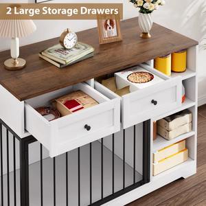 กรงสุนัขในร่มทำจากไม้ทันสมัยสำหรับสุนัขในร่มทำจากโลหะมี<span class=keywords><strong>2</strong></span>ลิ้นชักและ<span class=keywords><strong>4</strong></span>ชั้นสำหรับจัดเก็บและแบ่ง - Product Image 3