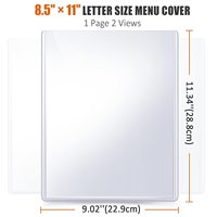 Semua Sampul Menu PVC 8,5 X 11 Inci Sampul Menu Restoran dengan Sistem Pengisian Atas Sampul Buku Transparan Dua Sisi