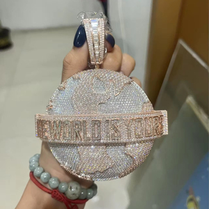 <span class=keywords><strong>Pendentif</strong></span> Moissanite Glacé Personnalisé Exclusif en Forme de Baguette <span class=keywords><strong>Diamant</strong></span>ée, Plaqué <span class=keywords><strong>Or</strong></span> 18 carats, pour Bijoux Hip-Hop, Breloque en Argent 925 pour Rappeur - Product Image 1