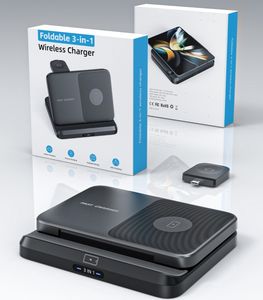 2024 nouveau <span class=keywords><strong>chargeur</strong></span> sans fil pliable à <span class=keywords><strong>double</strong></span> bobine 3-en-1 <span class=keywords><strong>Induction</strong></span> 15w pour tous les téléphones pliables - Product Image 3
