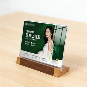 Tablero de exhibición de precios de acrílico con diseño de icono similar a la madera de nogal, para etiquetas de precio de productos, para supermercados y escaparates de licorerías - Product Image 5