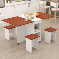 Table et chaises de salle à manger pliante, rectangulaire, de petite taille, pour le ménage, nouveau